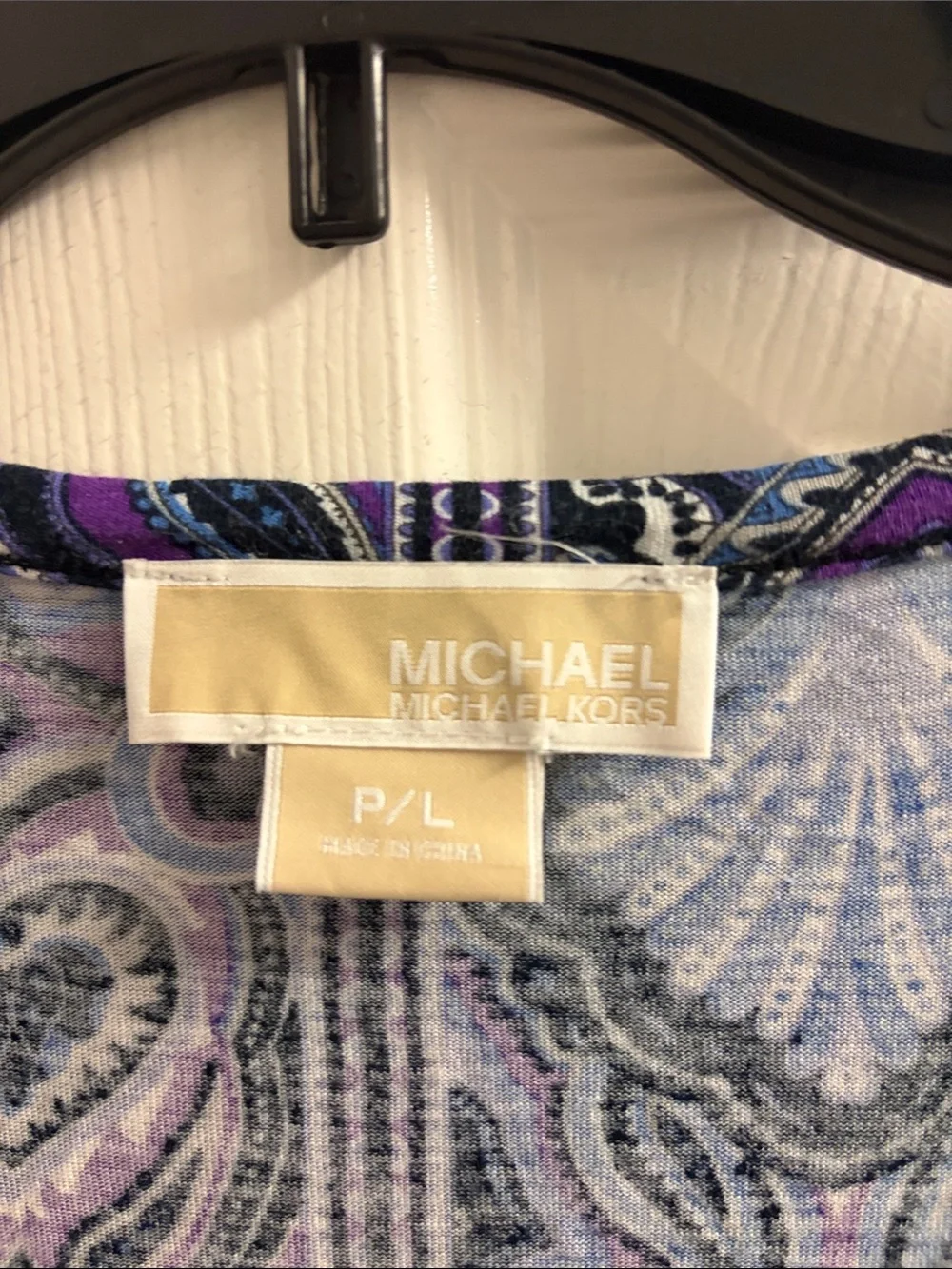 Michael Kors Purple Paisley-Style Short Sleeve Tee